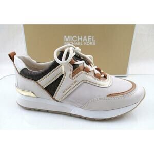 Women's Shoes Michael Kors Pippin Trainer Sneakers MK Logo Cream Multi Size 9.5